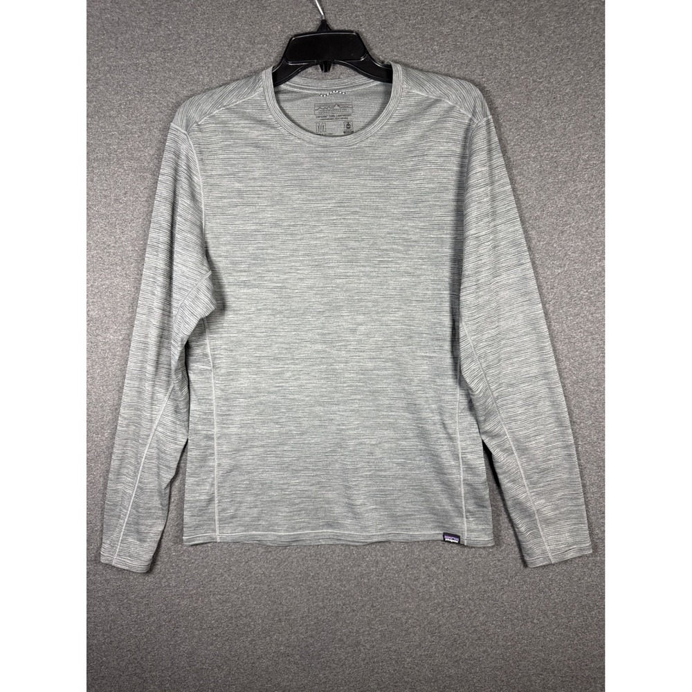 Patagonia Capilene Cool Lightweight Long Sleeve Shirt Mens Medium Gray Space Dye